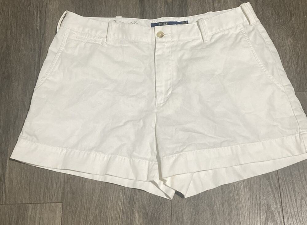 Polo Ralph Lauren Women Shorts White Chino Size 8 Clean Old Money Preppy